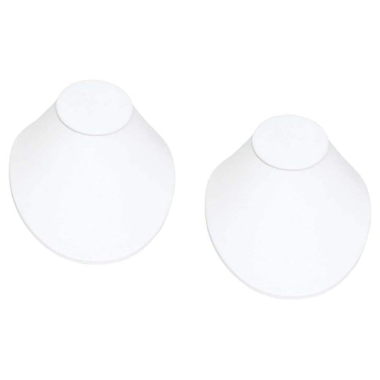 Low Profile Necklace Bust Jewelry Display White 6-1/2" x 8" (Package of 2)